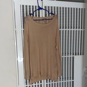 H&M Scoop Neck Long Sleeve Top - Tan